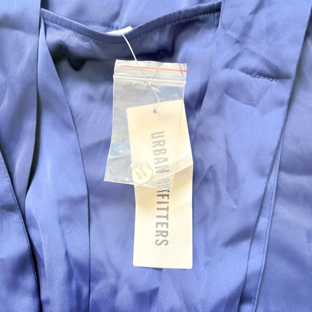 Urban Outfitters Bri Double Bow Satin Mini Dress in Blue - Picture 11 of 15